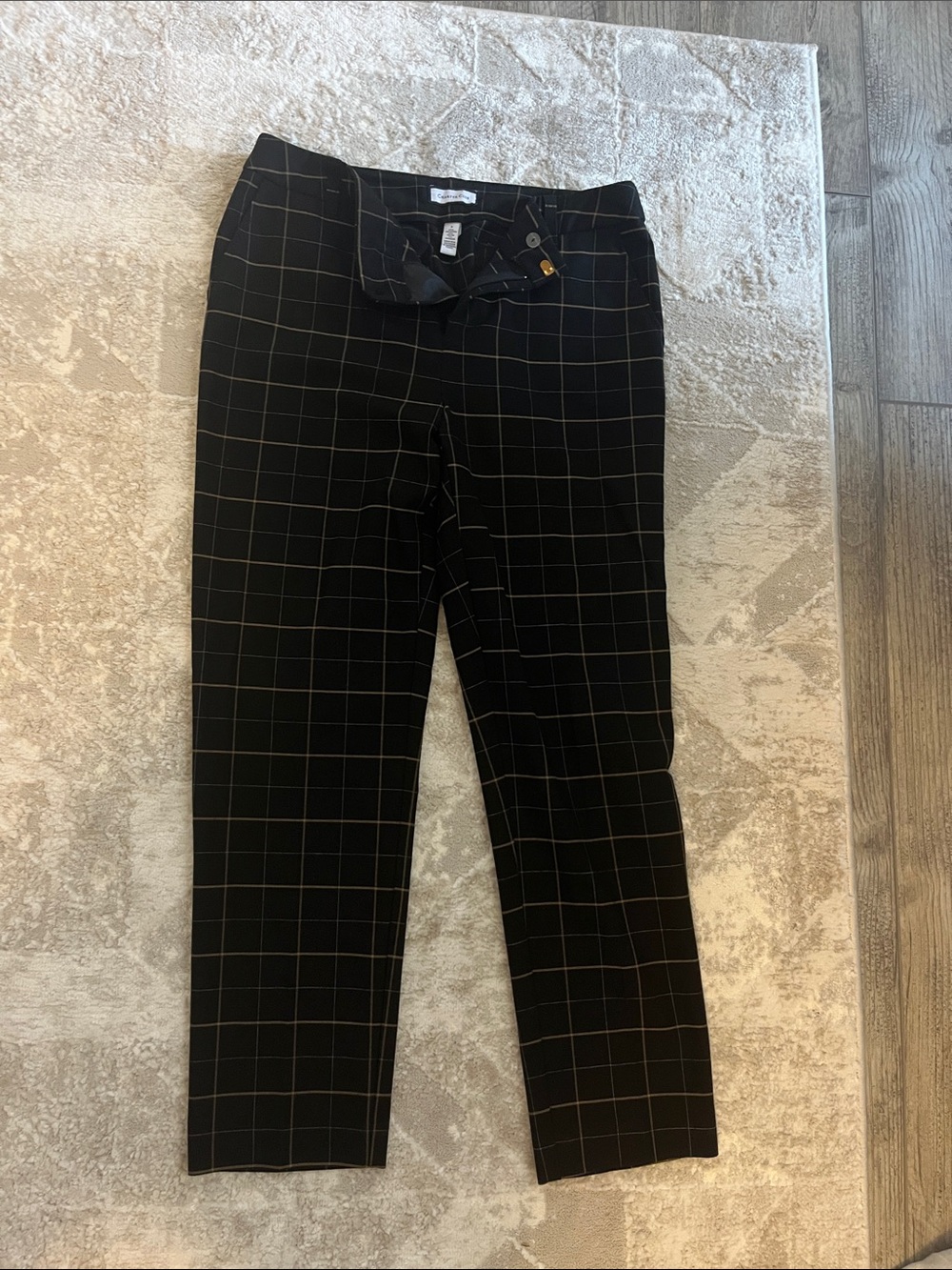 Women’s Black Windowpane Dress Pants